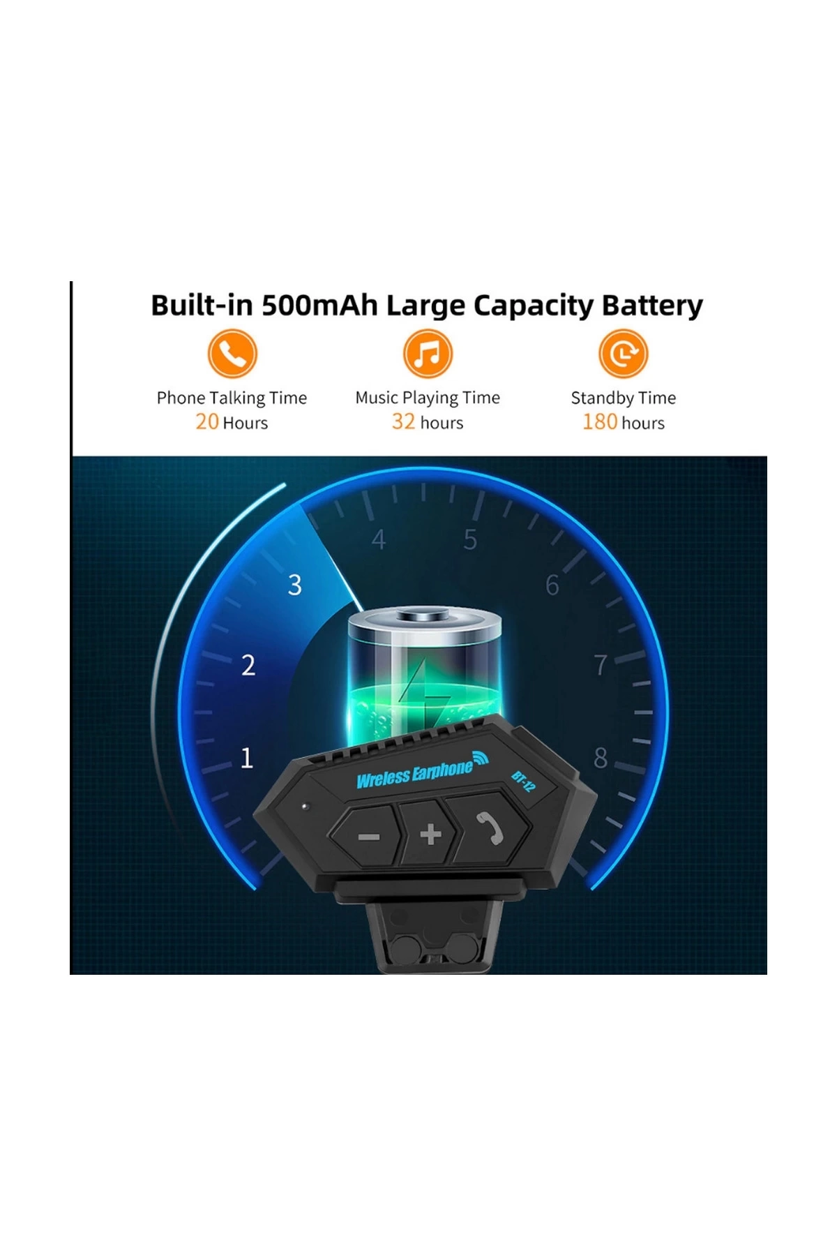 Bt12 Kask Kulaklık Bluetooth Motosiklet Kulaklık Interkom Motorsiklet Kulaklık ( Lisinya )