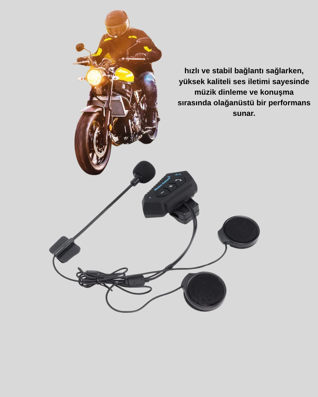 Bt22 Kask Bluetooth Kulaklık 5.0 – Suya Dayanıklı, Gürültü Önleyici, Uzun Pil Ömürlü ( Lisinya )
