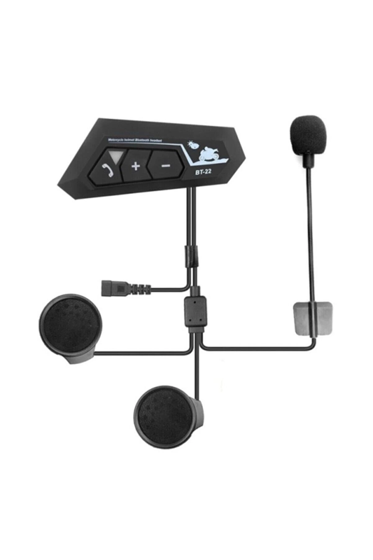 Bt22 Kask Kulaklık Bluetooth Motosiklet Kulaklık 5.0 Bluetooth Interkom Motorsiklet Kulaklık ( Lisinya )