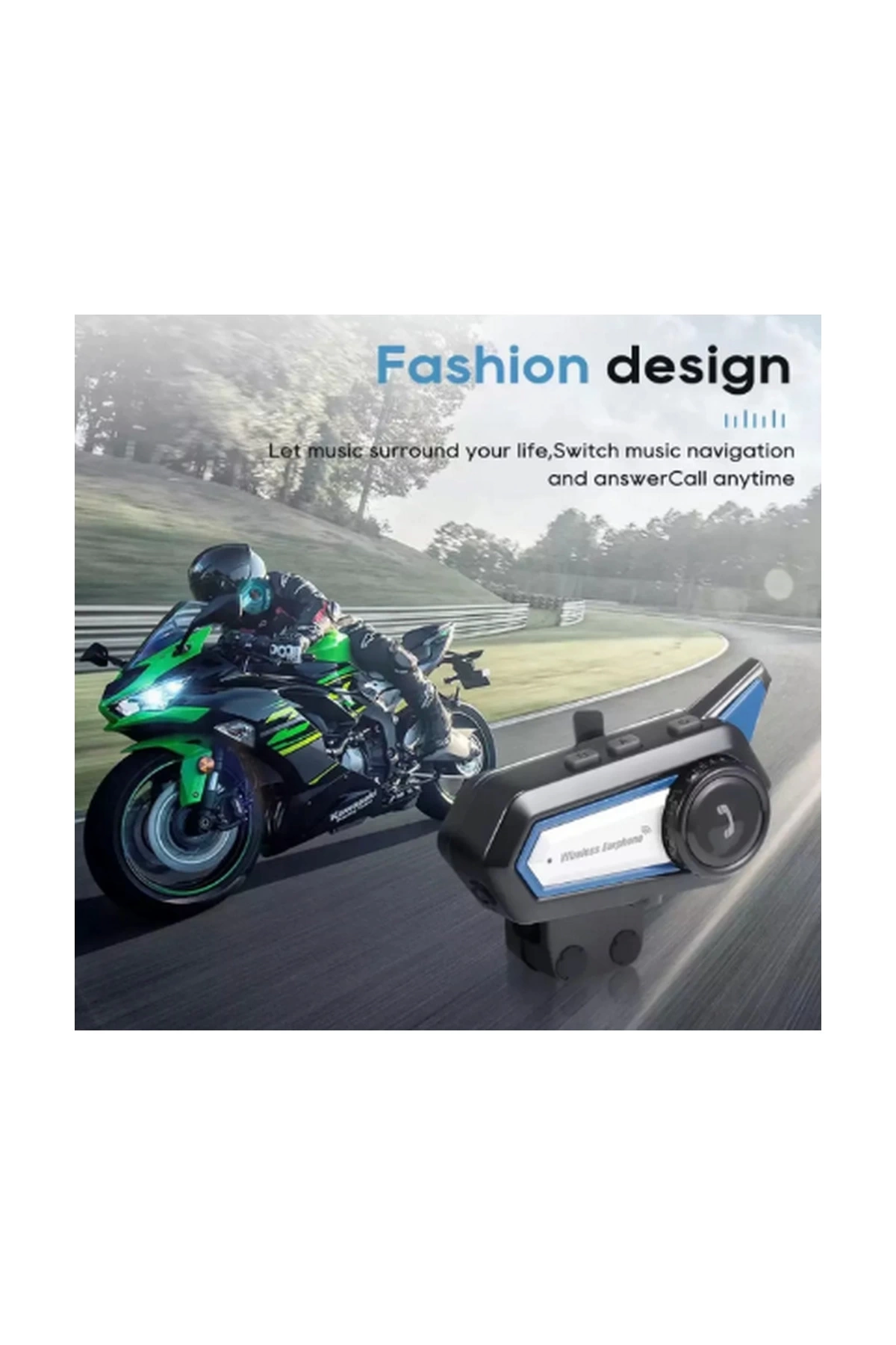 Bt31 Kask Kulaklık Bluetooth 5.0 Motosiklet Interkom Su Geçirmez Kablosuz Kulaklık ( Lisinya )
