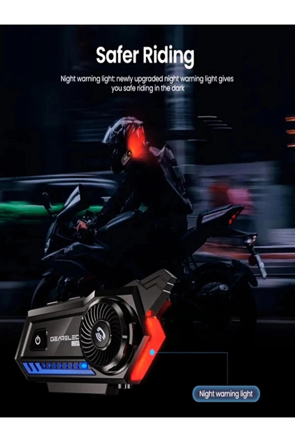 Bt57 Motosiklet Kask Kulaklık Intercom Işıklı Motorsiklet Interkom ( Lisinya )