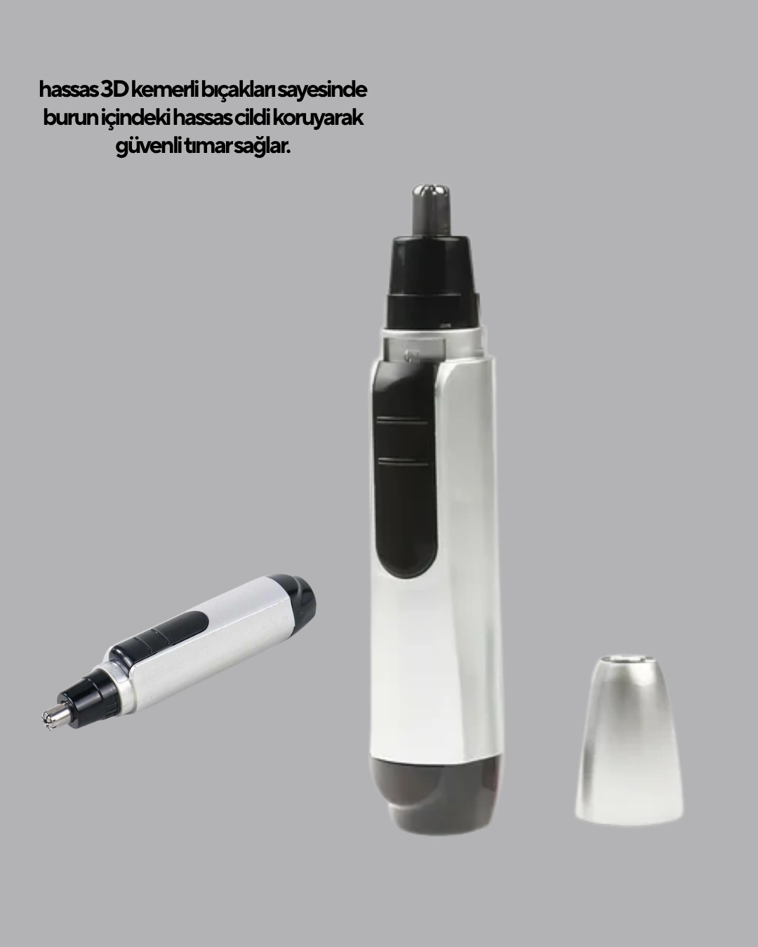 Burun Kulak Ve Kaş Tıraş Makinesi 3d Keskin Bıçaklı Pil İle Çalışan ( Lisinya )