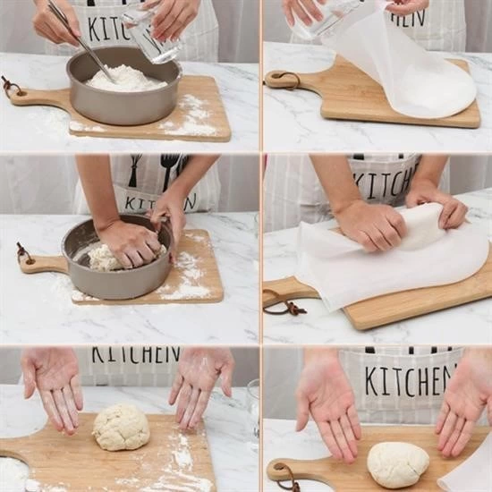 Büyük Hamur Torbası Silikon Şeffaf Hamur Yoğurma Torbası Ekmek Makarna Mantı Hamuru Kolay ( Lisinya ) Büyük Hamur Torbası Silikon Şeffaf Hamur Yoğurma Torbası Ekmek Makarna Mantı Hamuru Kolay ( Lisinya )