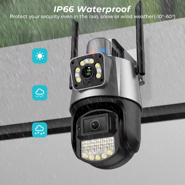 Çakarlı Çift Lensli Dış Mekan Güvenlik Kamerası ( Lisinya )