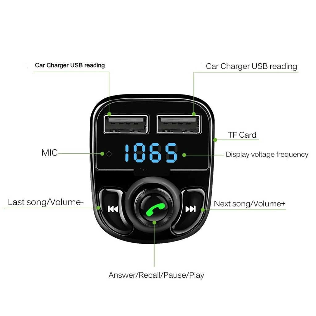 Carx8 Bluetooth Araç Kiti Fm Transmitter ( Lisinya ) Carx8 Bluetooth Araç Kiti Fm Transmitter ( Lisinya )