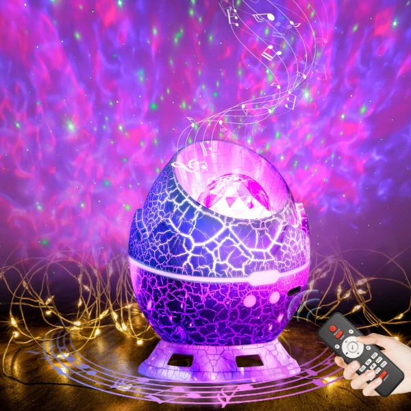 Çatlak Dinozor Yumurtası Tasarımlı Projektörlü Gece Lambası Bluetooth Özellikli ( Lisinya ) Çatlak Dinozor Yumurtası Tasarımlı Projektörlü Gece Lambası Bluetooth Özellikli ( Lisinya )