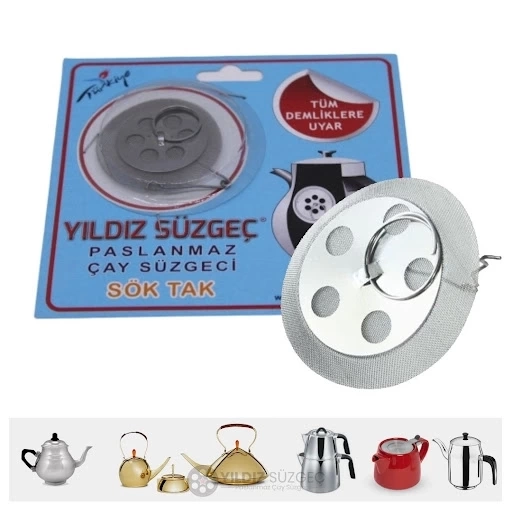 Çaydanlık Demlik İçi Paslanmaz Sök Tak Süzgeç 50’li ( Lisinya ) Çaydanlık Demlik İçi Paslanmaz Sök Tak Süzgeç 50’li ( Lisinya )