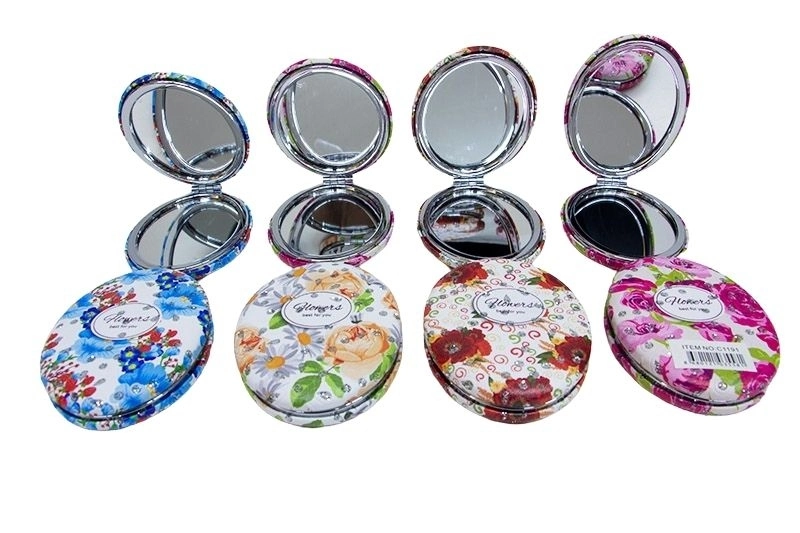 Cep Aynası Oval Tombul Taşlı Flowers ( Lisinya )