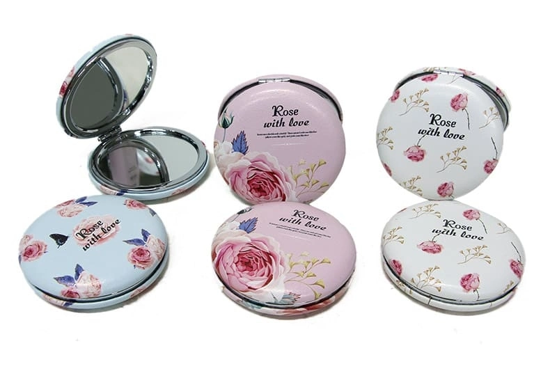 Cep Aynası Yuvarlak Tombul Flowers ( Lisinya )