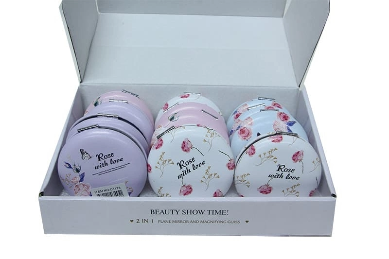 Cep Aynası Yuvarlak Tombul Flowers ( Lisinya )