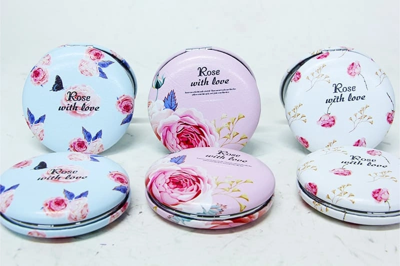 Cep Aynası Yuvarlak Tombul Flowers ( Lisinya )