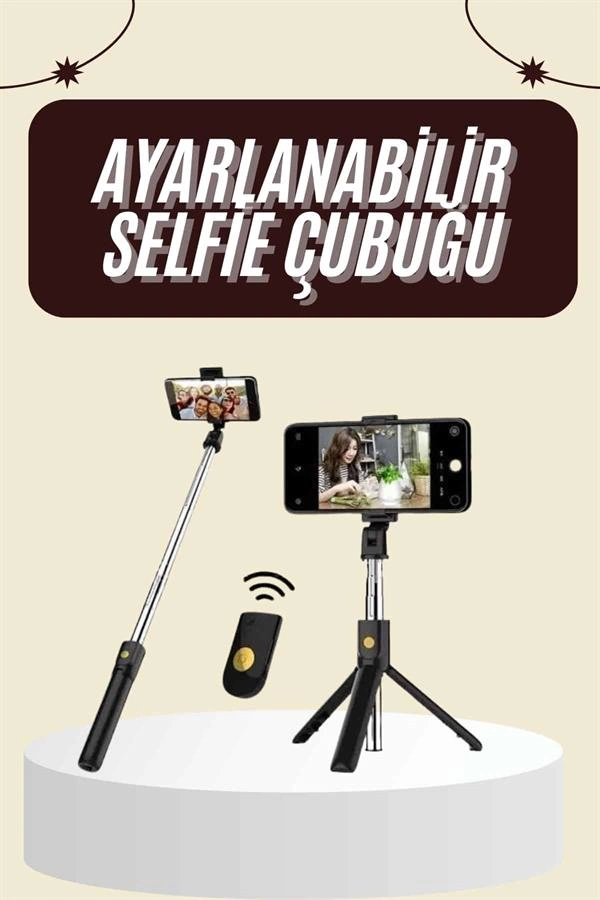 Cep Telefonu Tripod Standı Manyetik Selfie Sopa Bluetooth Uzaktan Kumandalı ( Lisinya )