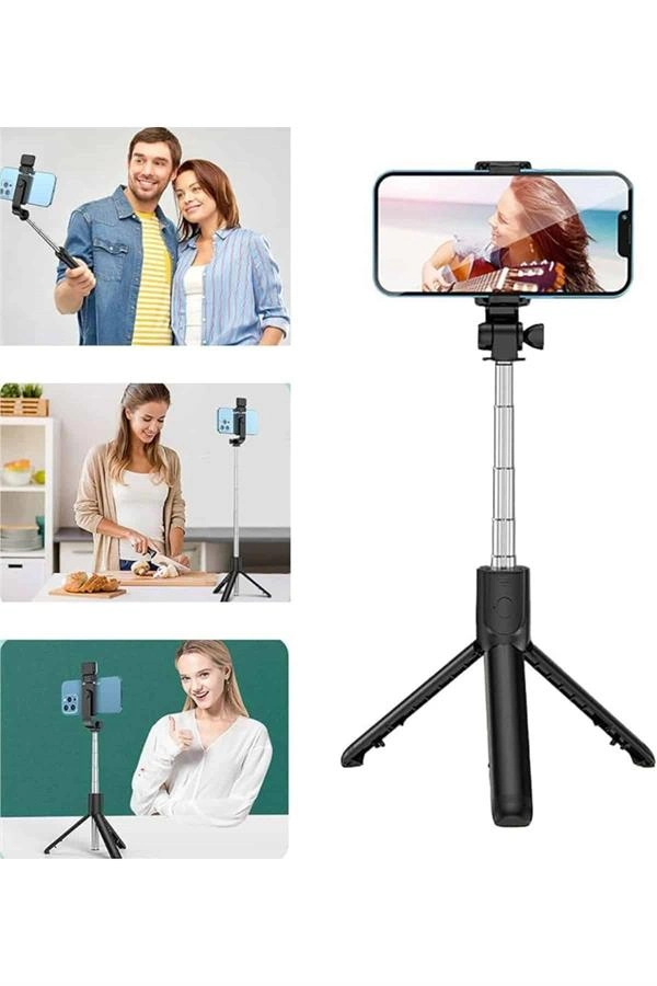 Cep Telefonu Tripod Standı Manyetik Selfie Sopa Bluetooth Uzaktan Kumandalı ( Lisinya )