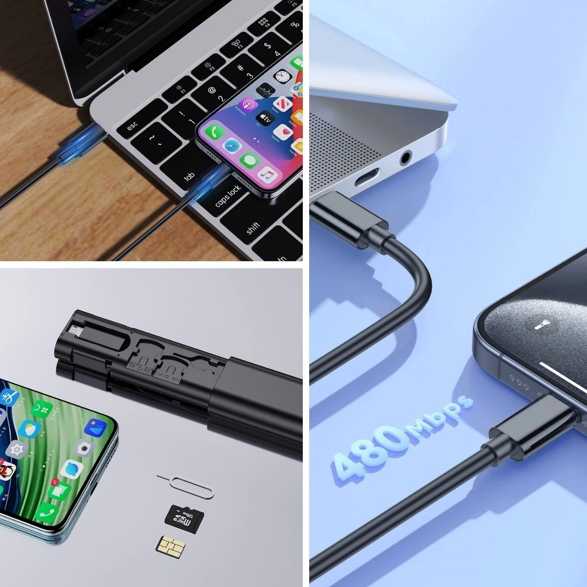 Cep Tipi 60w Bas Aç Type-c,iphone Şarj,micro Usb Hızlı Şarj Data Kablo Seti ( Lisinya ) Cep Tipi 60w Bas Aç Type-c,iphone Şarj,micro Usb Hızlı Şarj Data Kablo Seti ( Lisinya )