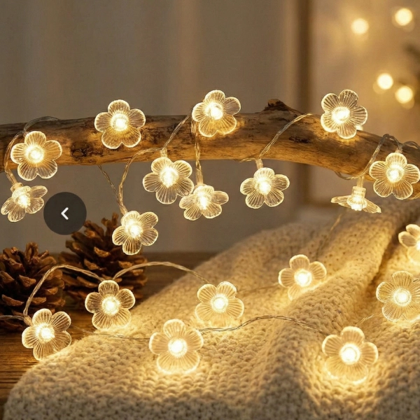 Çiçek Tasarımlı 20 Led Usb Aydınlatma ( Lisinya )