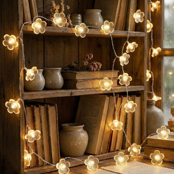 Çiçek Tasarımlı 20 Led Usb Aydınlatma ( Lisinya )