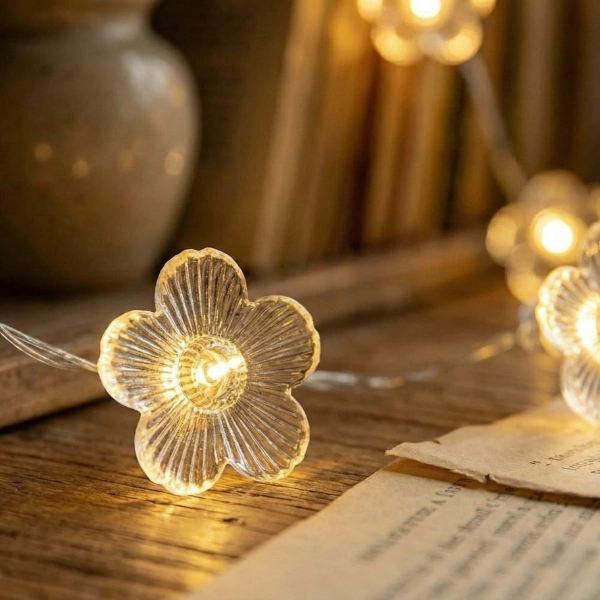 Çiçek Tasarımlı 20 Led Usb Aydınlatma ( Lisinya )