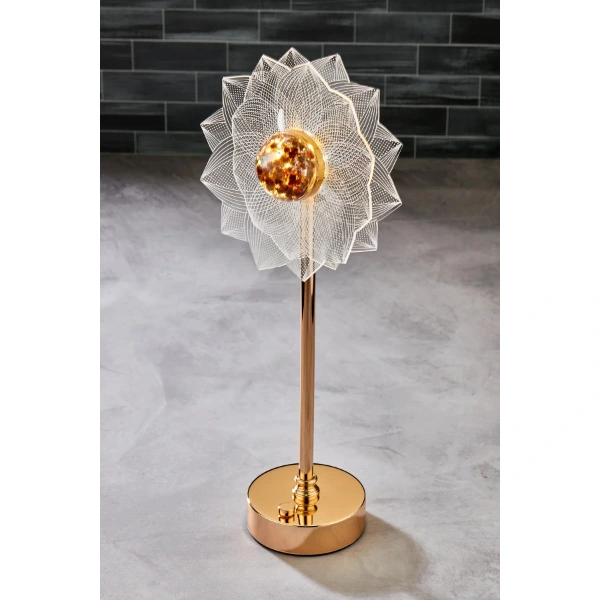 Çiçek Tasarımlı Led Masa Lambası ( Lisinya )