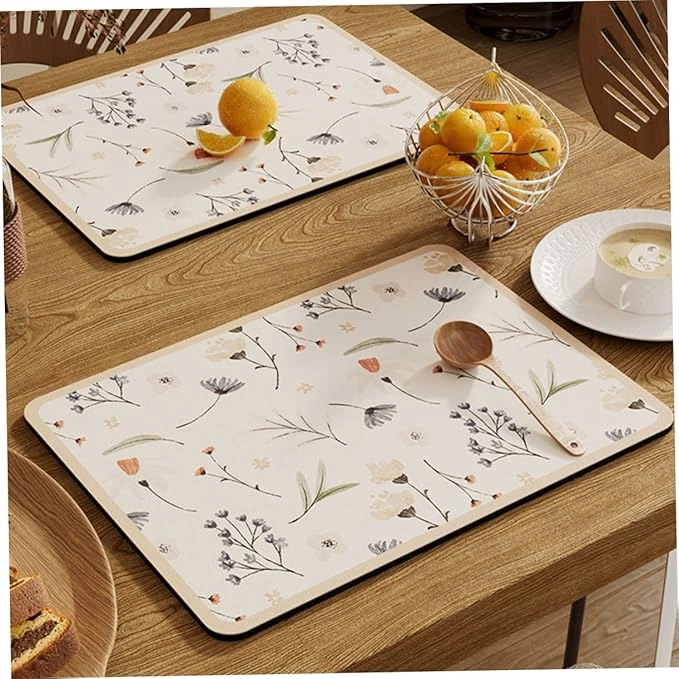 Çiçekli Kaymaz Servis Matı ( Lisinya ) Çiçekli Kaymaz Servis Matı ( Lisinya )