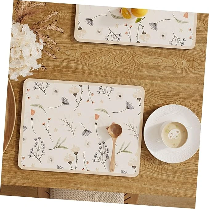 Çiçekli Kaymaz Servis Matı ( Lisinya ) Çiçekli Kaymaz Servis Matı ( Lisinya )