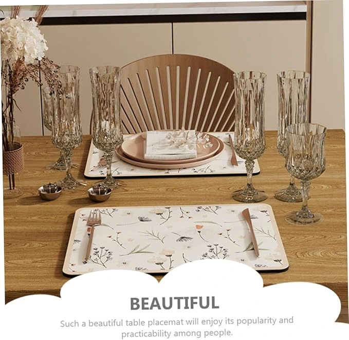 Çiçekli Kaymaz Servis Matı ( Lisinya ) Çiçekli Kaymaz Servis Matı ( Lisinya )