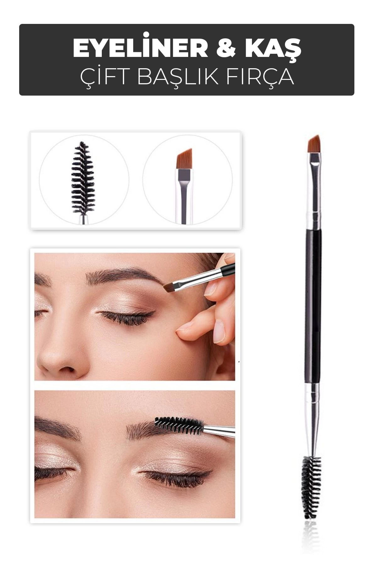Çift Başlıklı Eyeliner Ve Kaş Fırçası – Kolay Uygulama Ve Mükemmel Sonuçlar ( Lisinya )