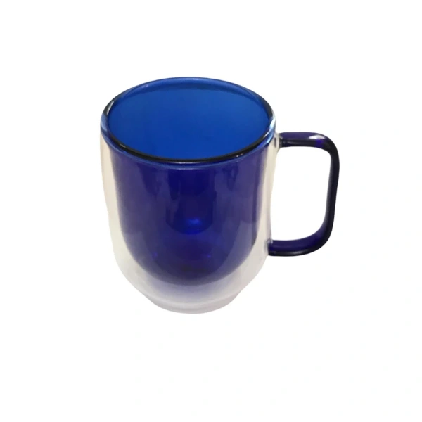 Çift Cidarlı Cam Kupa Lacivert Renk ( Lisinya ) Çift Cidarlı Cam Kupa Lacivert Renk ( Lisinya )