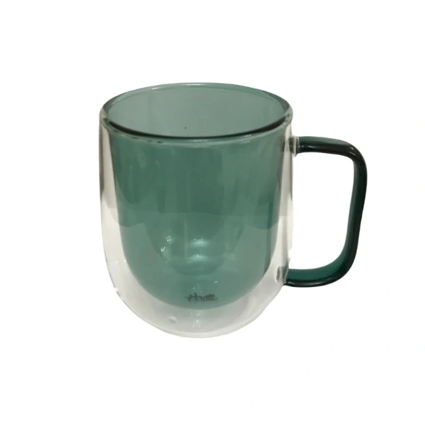 Çift Cidarlı Cam Kupa Yeşil Renk ( Lisinya ) Çift Cidarlı Cam Kupa Yeşil Renk ( Lisinya )