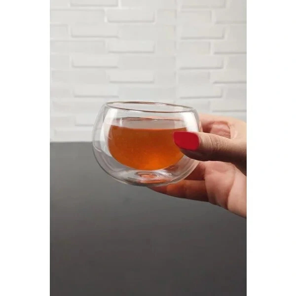 Çift Cidarlı Cam Reçellik 6 Adet ( Lisinya ) Çift Cidarlı Cam Reçellik 6 Adet ( Lisinya )