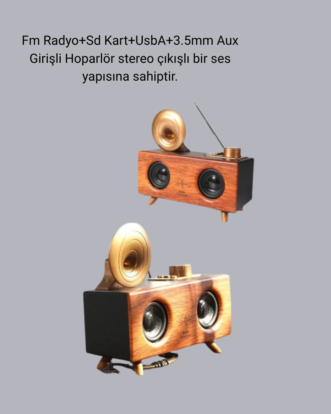 Çift Hoparlörlü Retro Bluetooth Speaker 1800mah Bataryalı Aux Usb Sd Kartlı ( Lisinya ) Çift Hoparlörlü Retro Bluetooth Speaker 1800mah Bataryalı Aux Usb Sd Kartlı ( Lisinya )