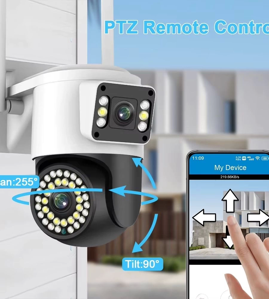 4mp Yoosee Çift Lens Ip Kamera - Wıfı Açık Otomatik İzleme, Su Geçirmez Kablosuz Güvenlik Ev Kamerası, Renkli Gece Görüş ( Lisinya )