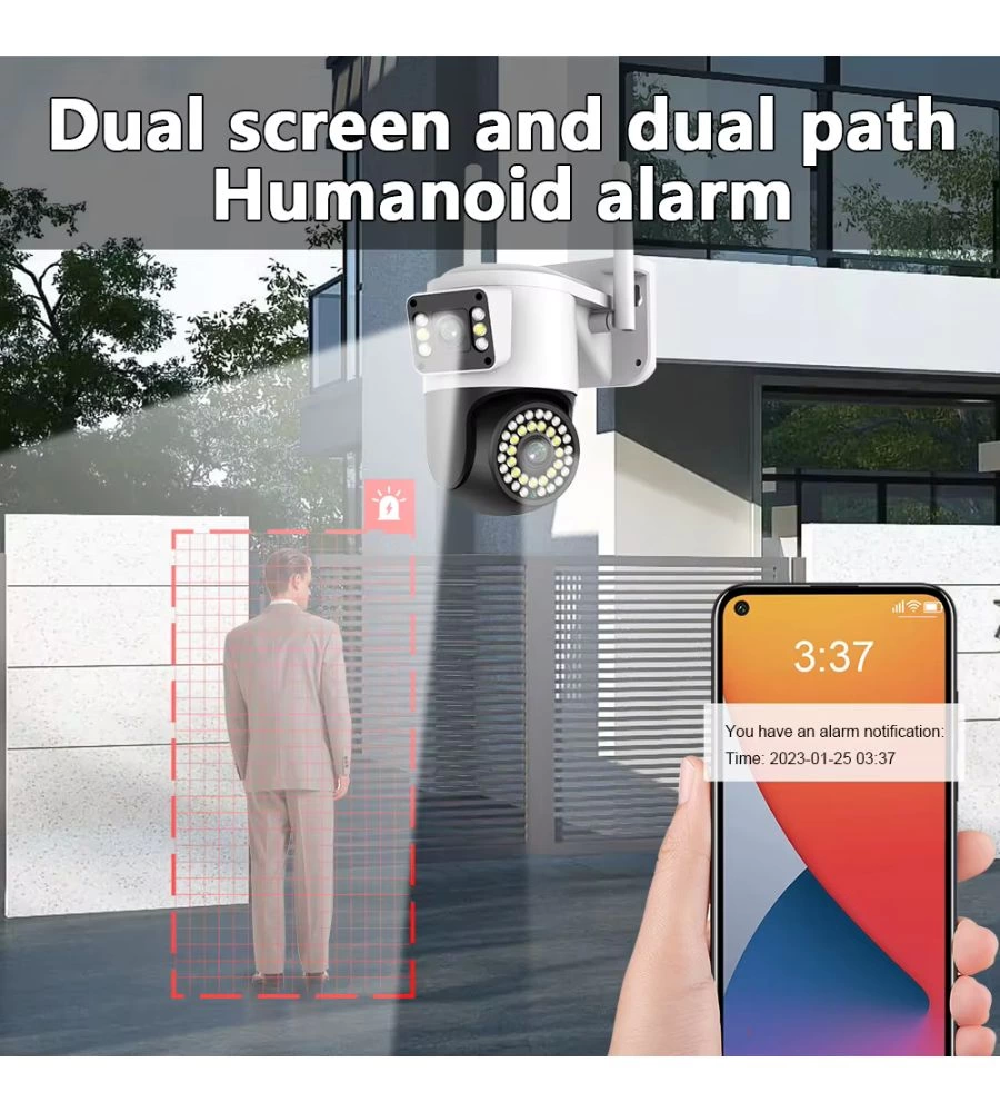 4mp Yoosee Çift Lens Ip Kamera - Wıfı Açık Otomatik İzleme, Su Geçirmez Kablosuz Güvenlik Ev Kamerası, Renkli Gece Görüş ( Lisinya )