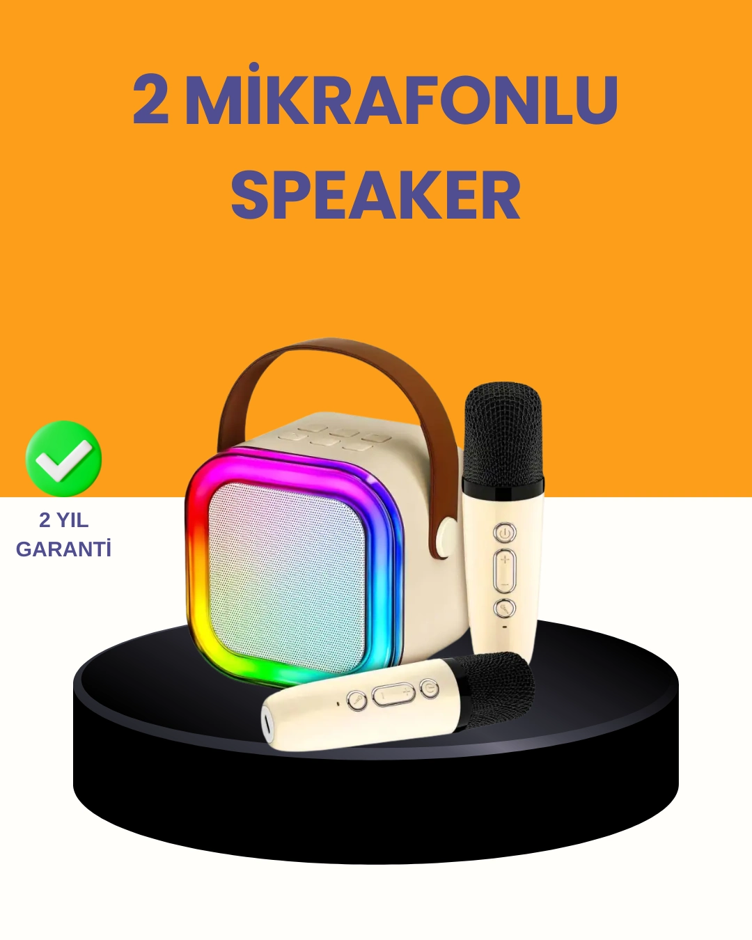 Çift Mikrofonlu Kompakt Karaoke Hoparlör – Uzun Pil Ömrü ( Lisinya ) Çift Mikrofonlu Kompakt Karaoke Hoparlör – Uzun Pil Ömrü ( Lisinya )