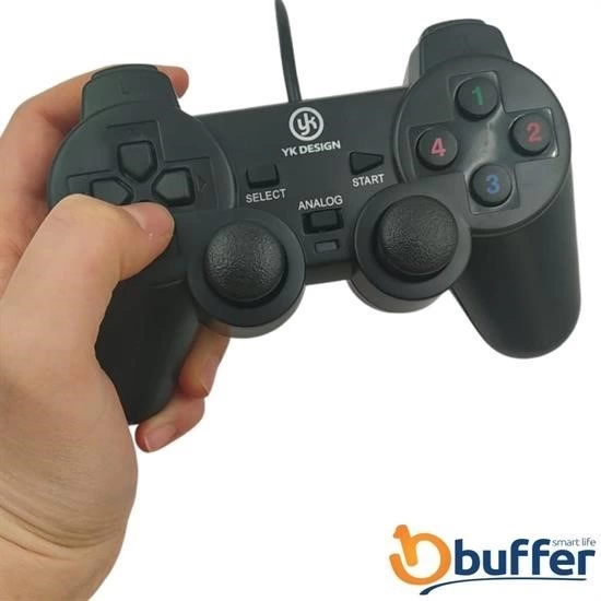 Çift Titreşimli Usb Kablolu Oyun Kolu Pc Uyumlu Vibration Gamepad ( Lisinya )