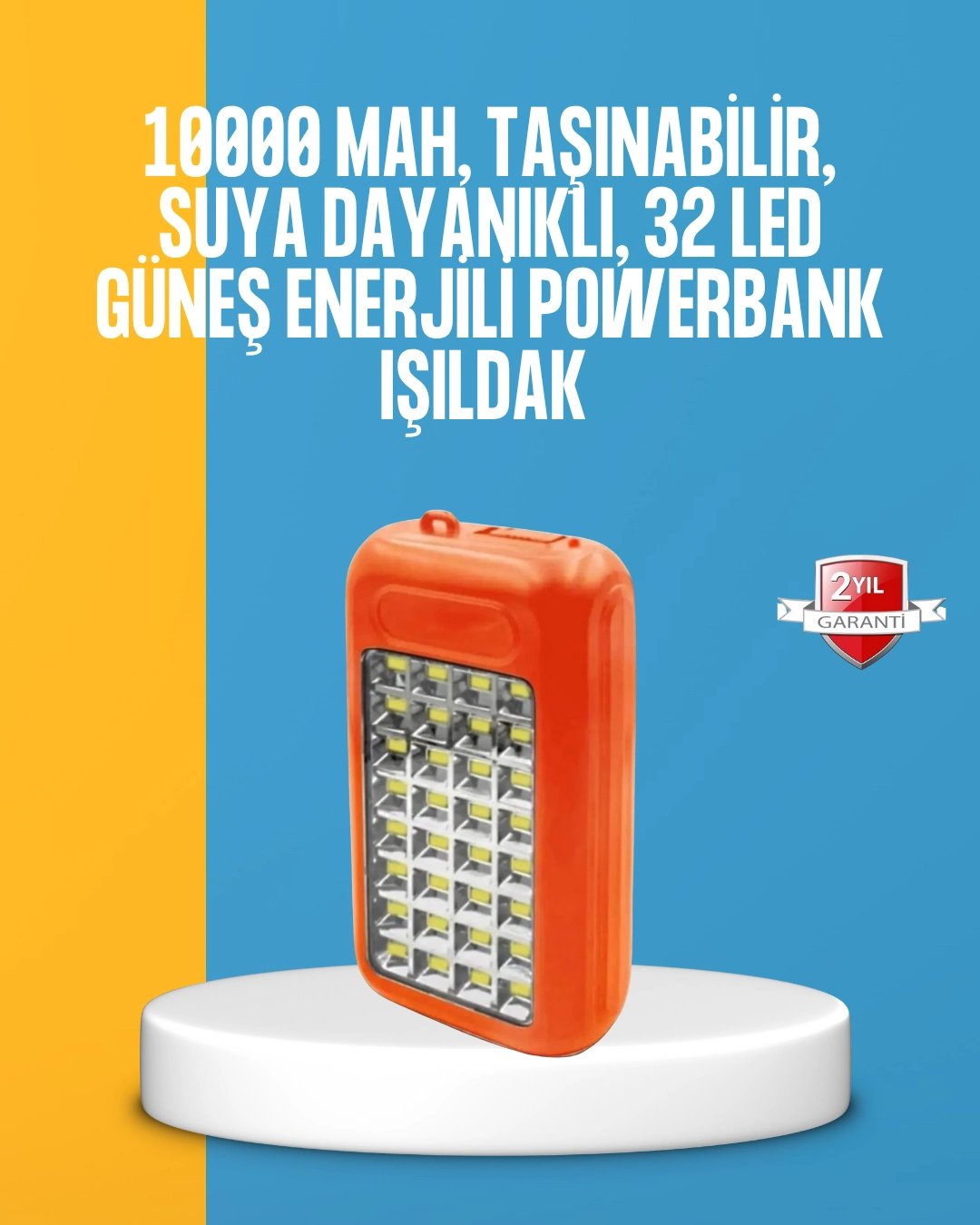 Çift Usb Çıkışlı Güneş Enerjili Aydınlatmalı Powerbank ( Lisinya )