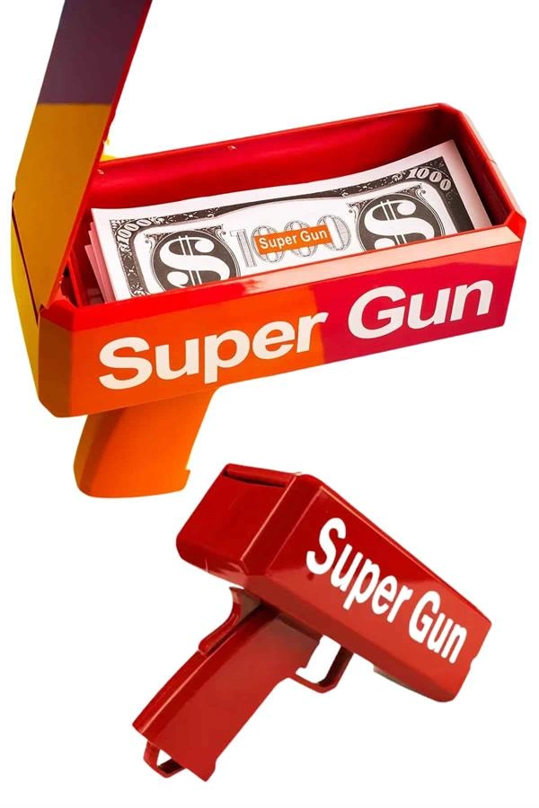 Çocuklara Özel Eğlenceli Para Saçma Makinası Parti Oyuncağı Kırmızı ( Lisinya )