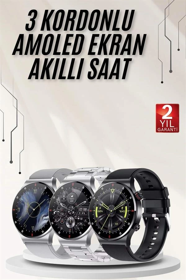 Çok Fonksiyonlu Akıllı Saat Bluetooth Bağlantılı Çağrı Cevaplayabilen Uzun Pil Ömrü ( Lisinya )