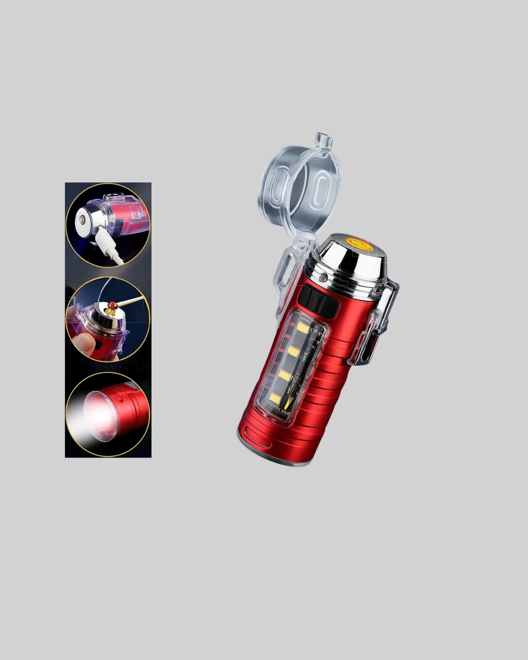 Çok Fonksiyonlu Elektrikli Çakmak El Feneri Özellikli ( Lisinya )