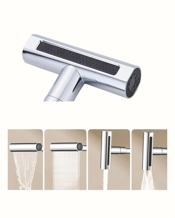 Çok Fonksiyonlu Musluk Başlığı | 4 Su Modu | Geniş Uyumlu Adaptör Seti | Mutfak Ve Banyo Uyumlu ( Lisinya )