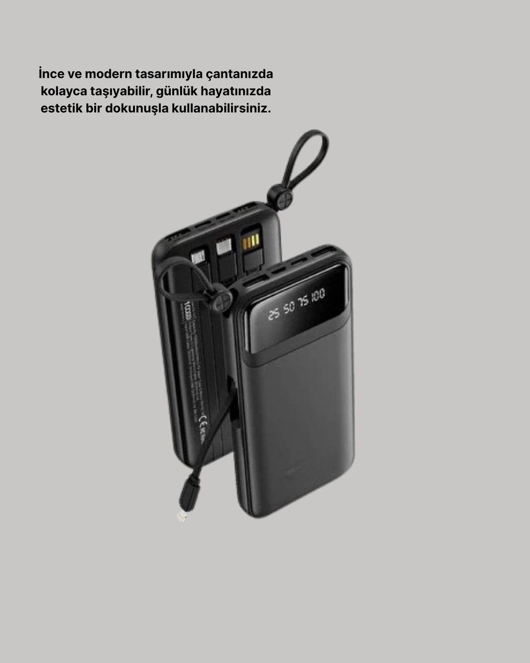 Çoklu Güvenlik Korumalı 20.000 Mah Powerbank Fener Özellikli ( Lisinya )