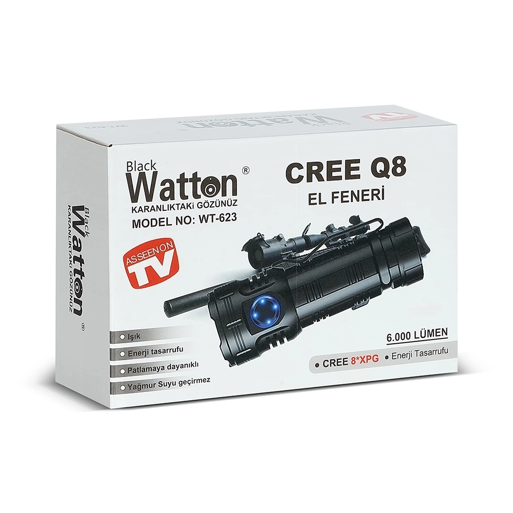 Cree Q8- Xpg 8+1 Led Şarjlı El Feneri Wt-623 ( Lisinya ) Cree Q8- Xpg 8+1 Led Şarjlı El Feneri Wt-623 ( Lisinya )