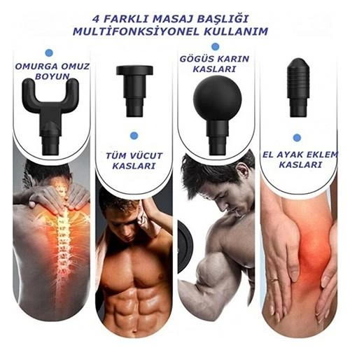 Darbeli Titreşimli Tabanca Masaj Aleti Kas Rahatlatıcı 4 Başlıklı Şarjlı Göbek Eritme Cihazı Zayıflama Ve Selülit Giderme ( Lisinya ) Darbeli Titreşimli Tabanca Masaj Aleti Kas Rahatlatıcı 4 Başlıklı Şarjlı Göbek Eritme Cihazı Zayıflama Ve Selülit Giderme ( Lisinya )