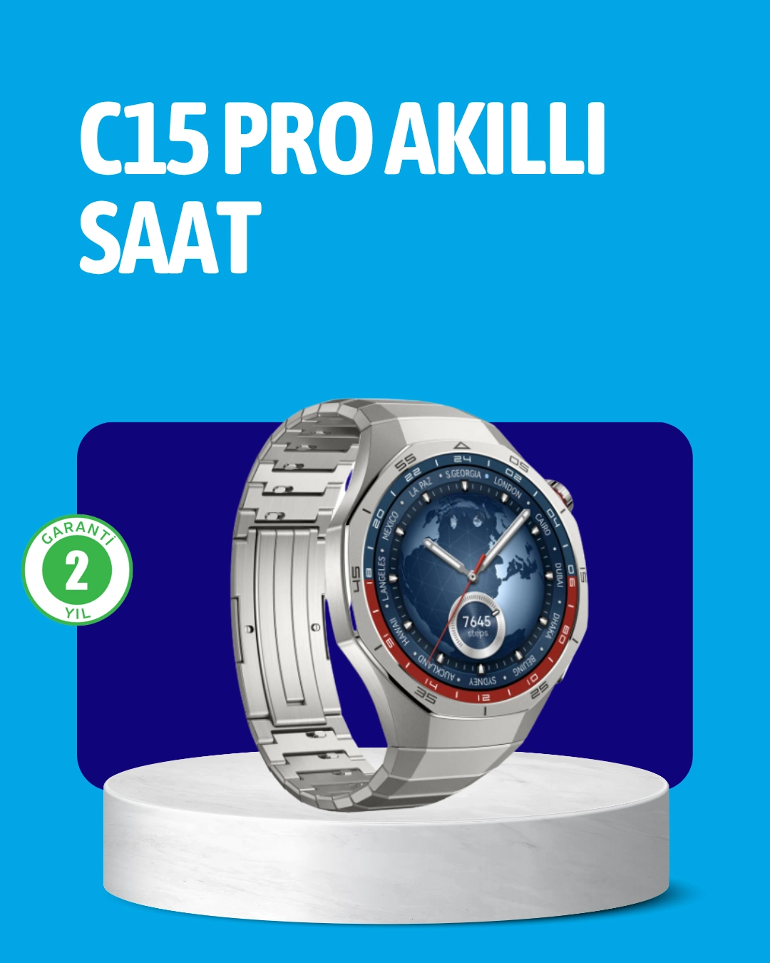 Dayanıklı Kordonlu Şarjlı Akıllı Saat ( Lisinya )