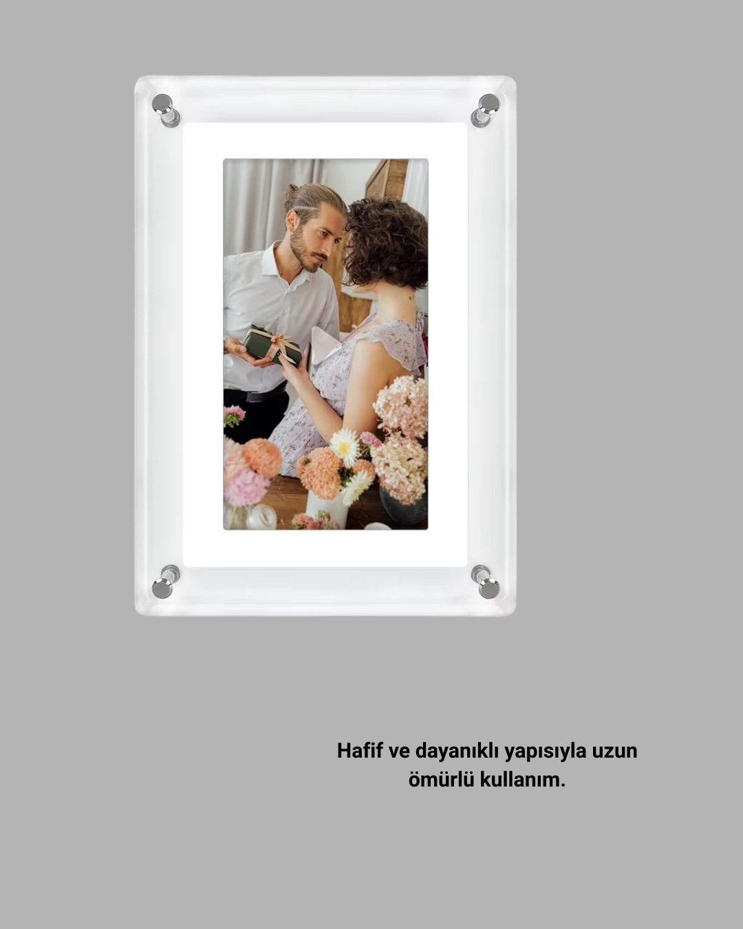 Dayanıklı Ve Hafif Tasarım – 7 İnç Dijital Fotoğraf Çerçevesi Ev Ve Ofis İçin ( Lisinya )