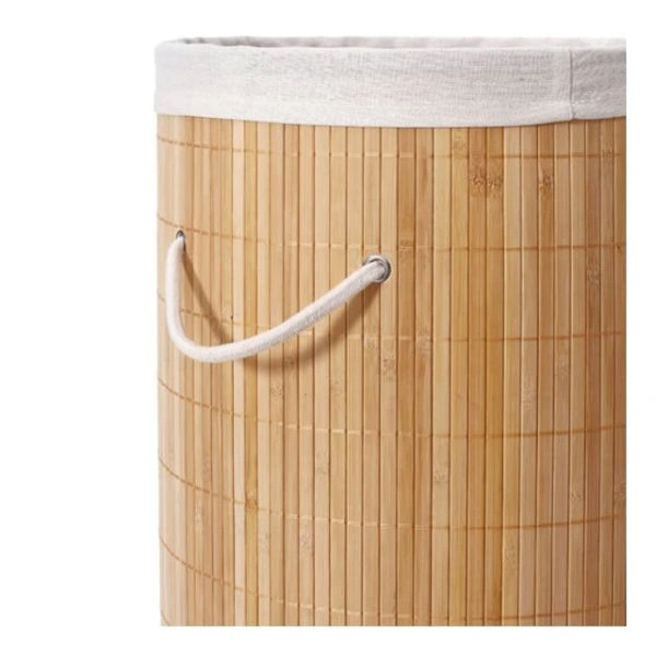 Decohandy Yuvarlak Bambu Kirli Sepeti ( Lisinya )