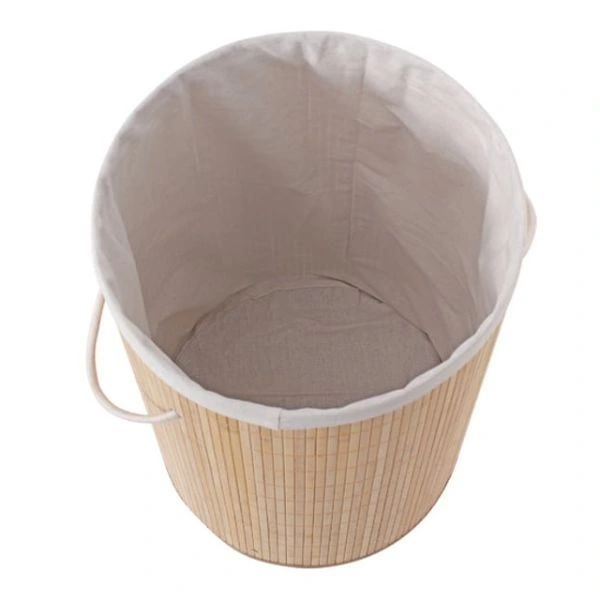 Decohandy Yuvarlak Bambu Kirli Sepeti ( Lisinya )