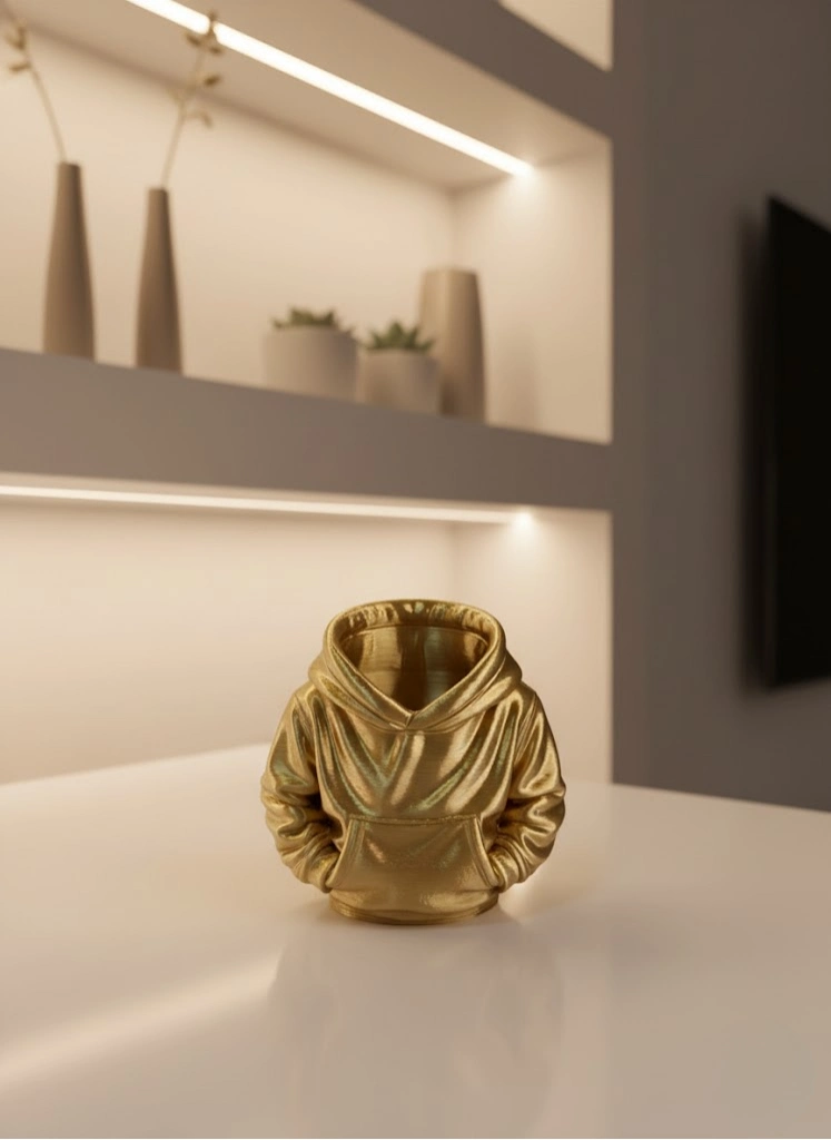 Dekoratif Gold Hoodie Kalemlik 10x10 Cm ( Lisinya ) Dekoratif Gold Hoodie Kalemlik 10x10 Cm ( Lisinya )