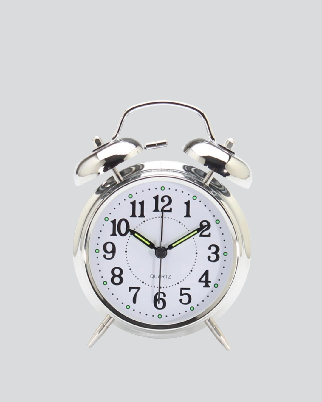 Dekoratif Gümüş Işıklı Alarmlı Masa Saati Sessiz Mekanizma ( Lisinya )