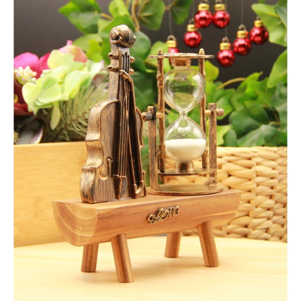 Dekoratif Keman Tasarımlı Kum Saati ( Lisinya )