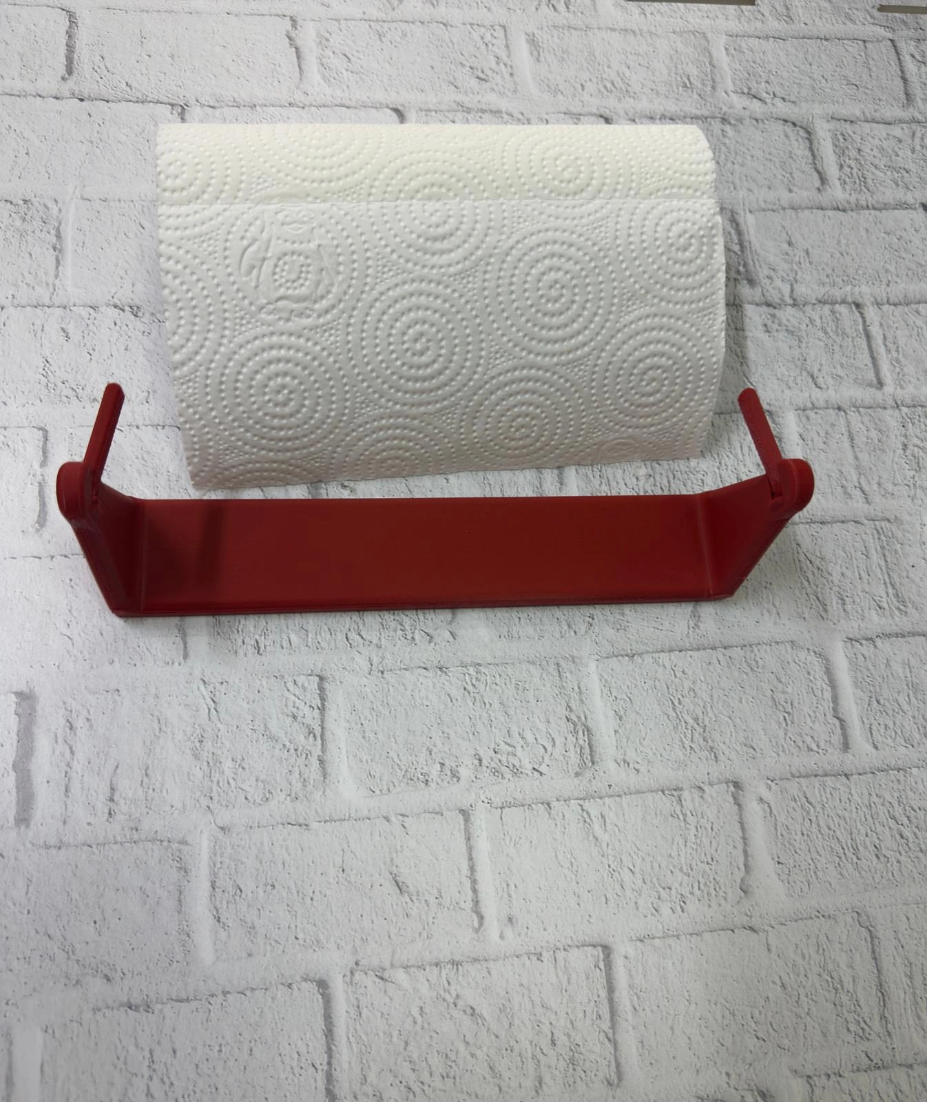 Dekoratif Kırmızı Kağıt Havlu Tutucu Duvar Askılı Model ( Lisinya )